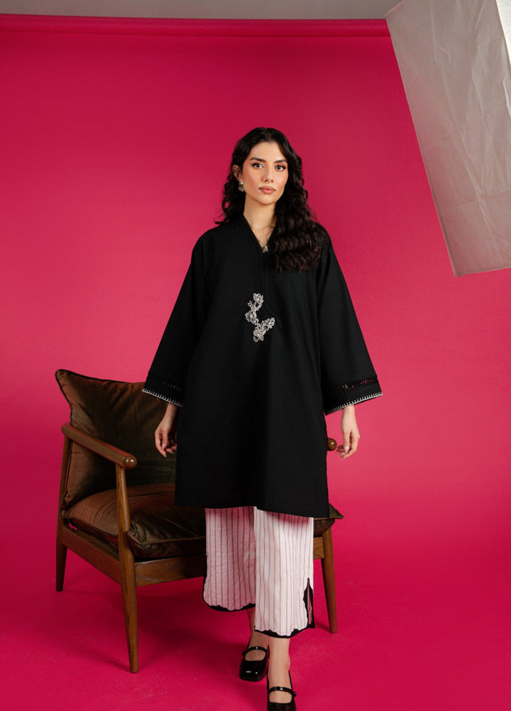 Sahar Women RTW Embroidered Cotton 2 Piece Suit Noir Casual Collection
