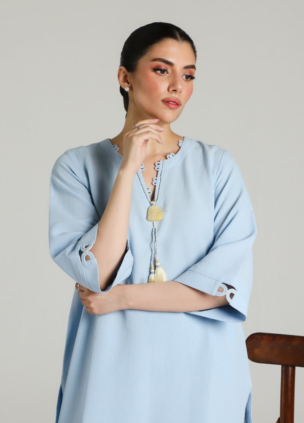 Sahar Women RTW Embroidered Cotton 2 Piece Suit Ocean wave Casual Collection