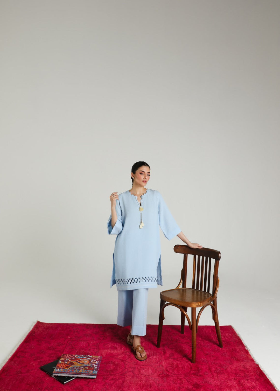 Sahar Women RTW Embroidered Cotton 2 Piece Suit Ocean wave Casual Collection