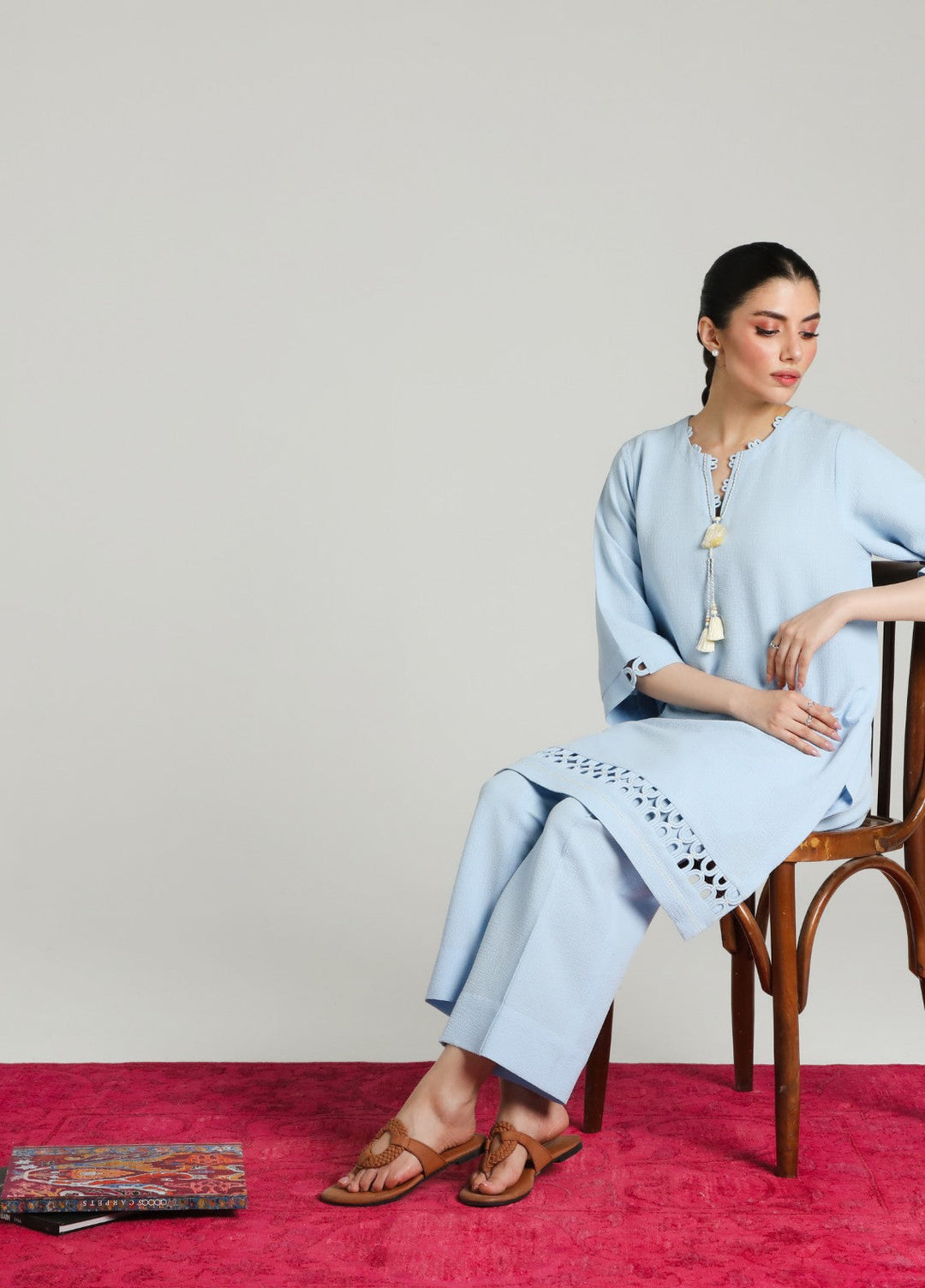 Sahar Women RTW Embroidered Cotton 2 Piece Suit Ocean wave Casual Collection