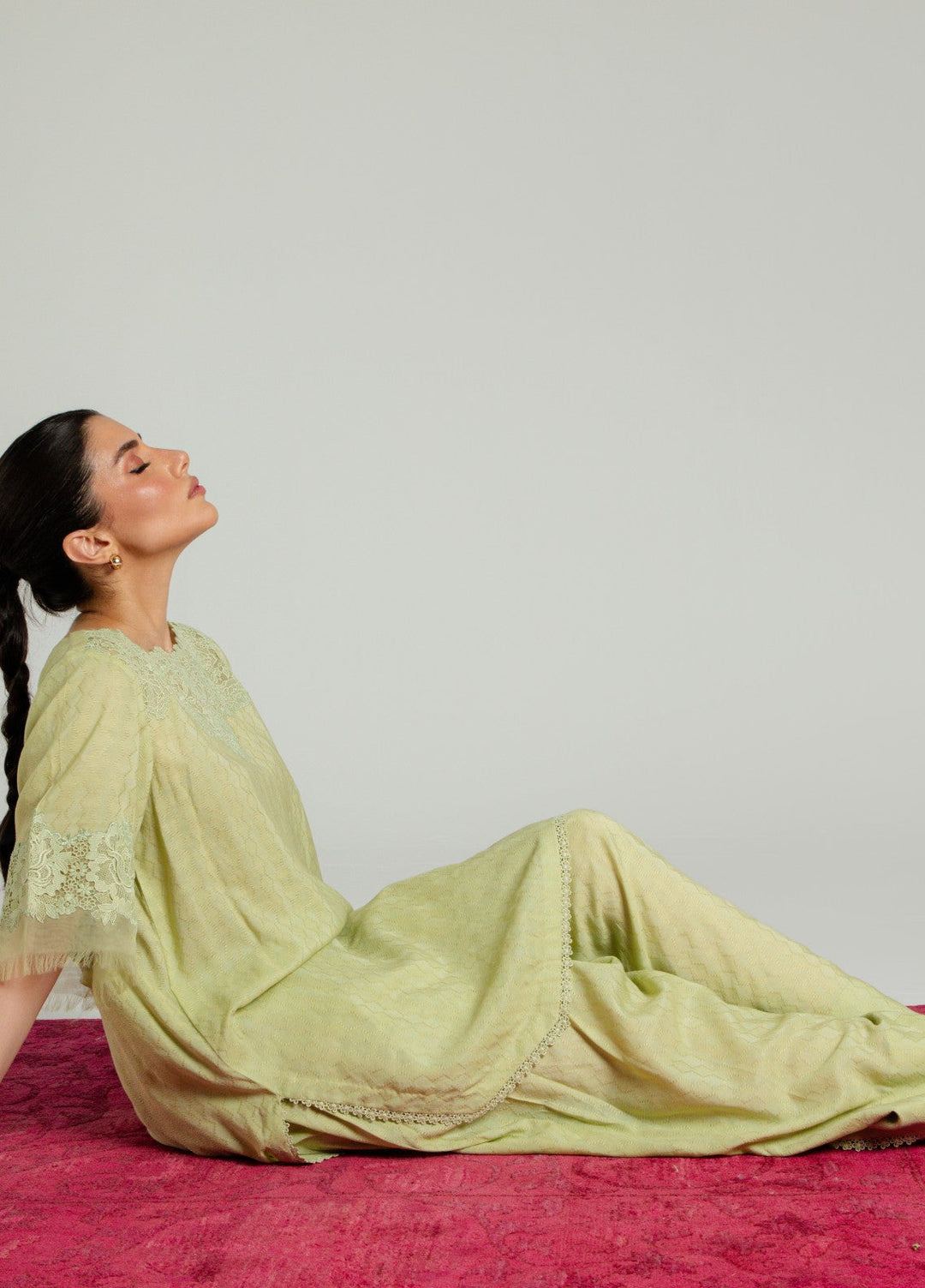 Sahar Women RTW Embroidered Cotton 2 Piece Suit Pistachio bloom Casual Collection