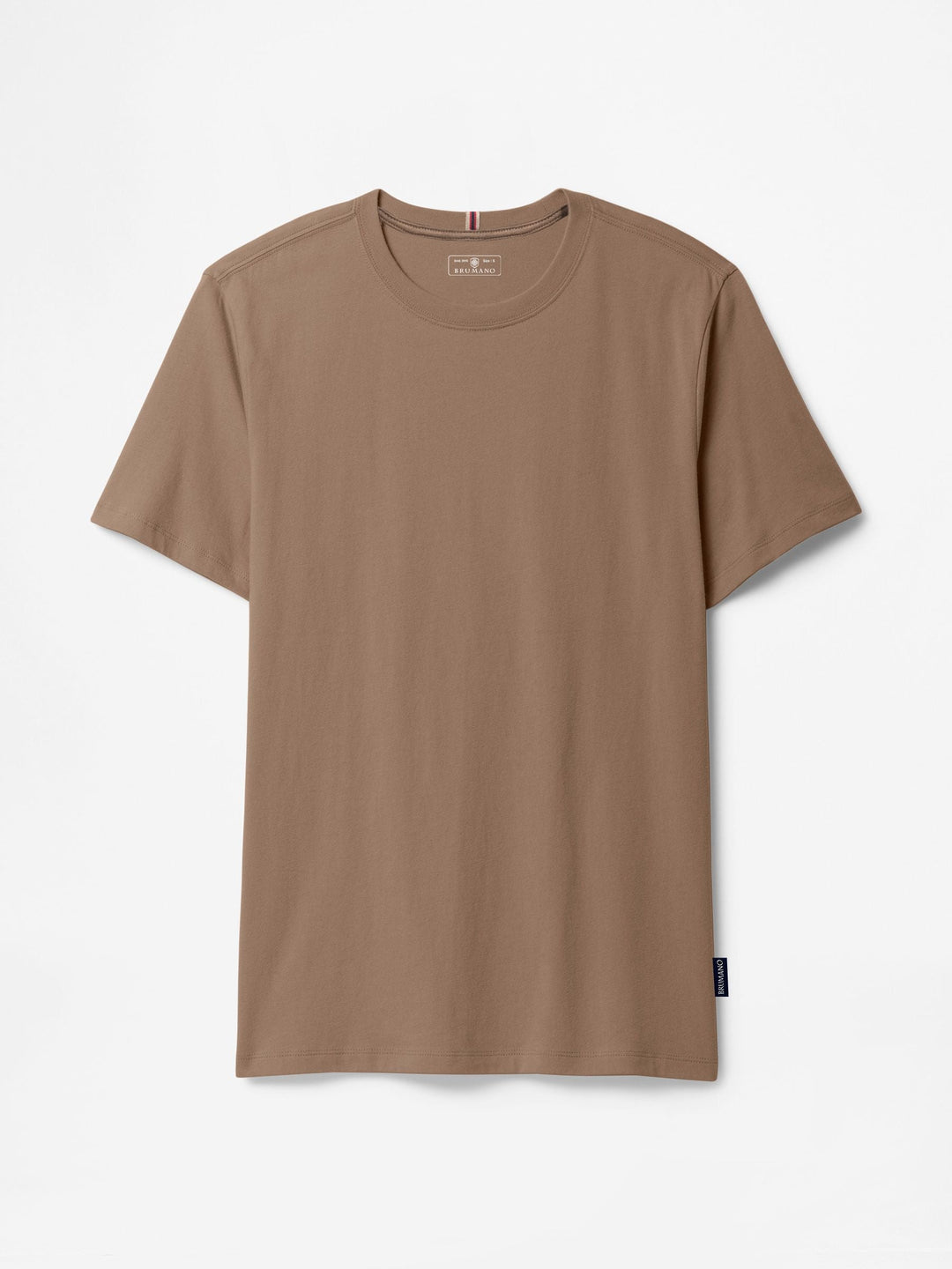 Brumano Mens RTW Solids Cotton Shirt Brown Crew Neck Western Collection