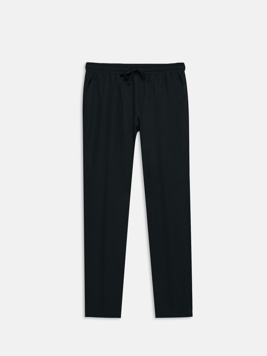 Brumano Mens Trouser RTW Solids Linen Navy Blue Blended Casual Collection