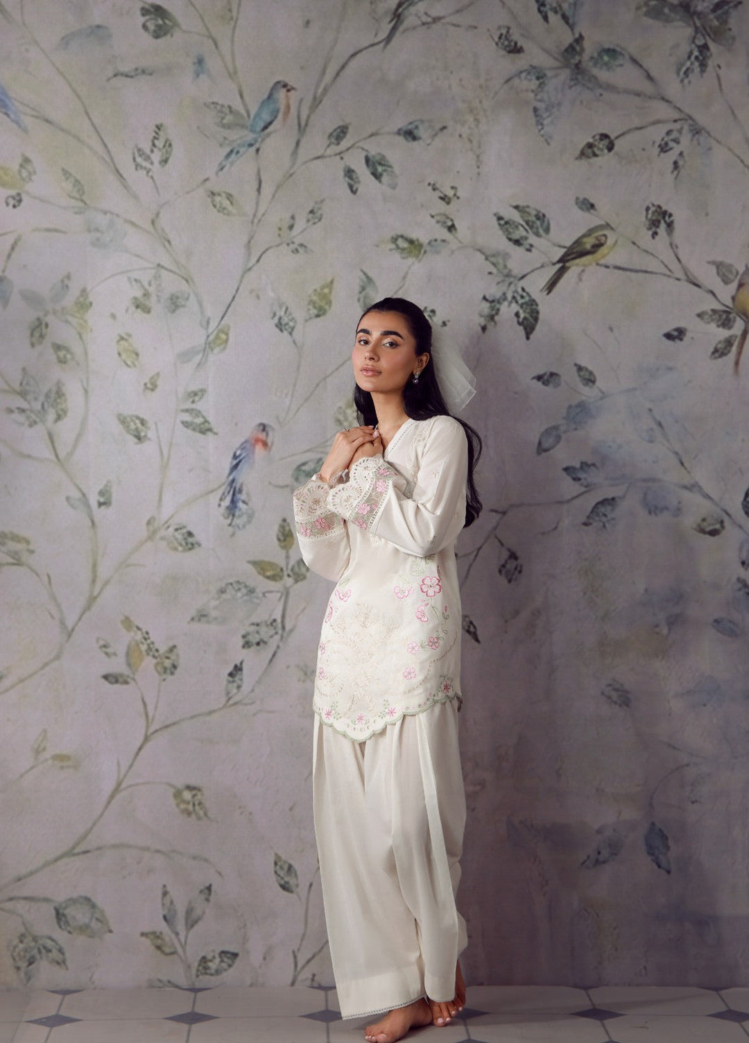 Sahar Women RTW Chikankari Cambric 3 Piece Suit Roselle Festive Collection