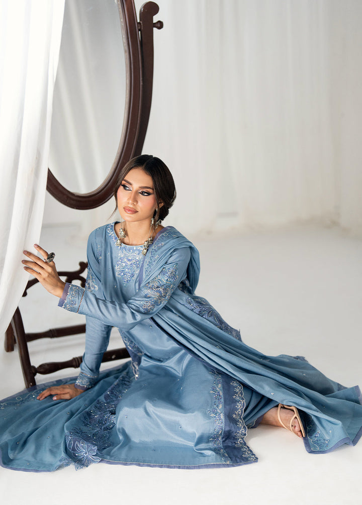 Efsun by Sahane Women RTW Embroidered Sheesh Silk 3 Piece Suit FP8801 Yakamoz Festive Collection