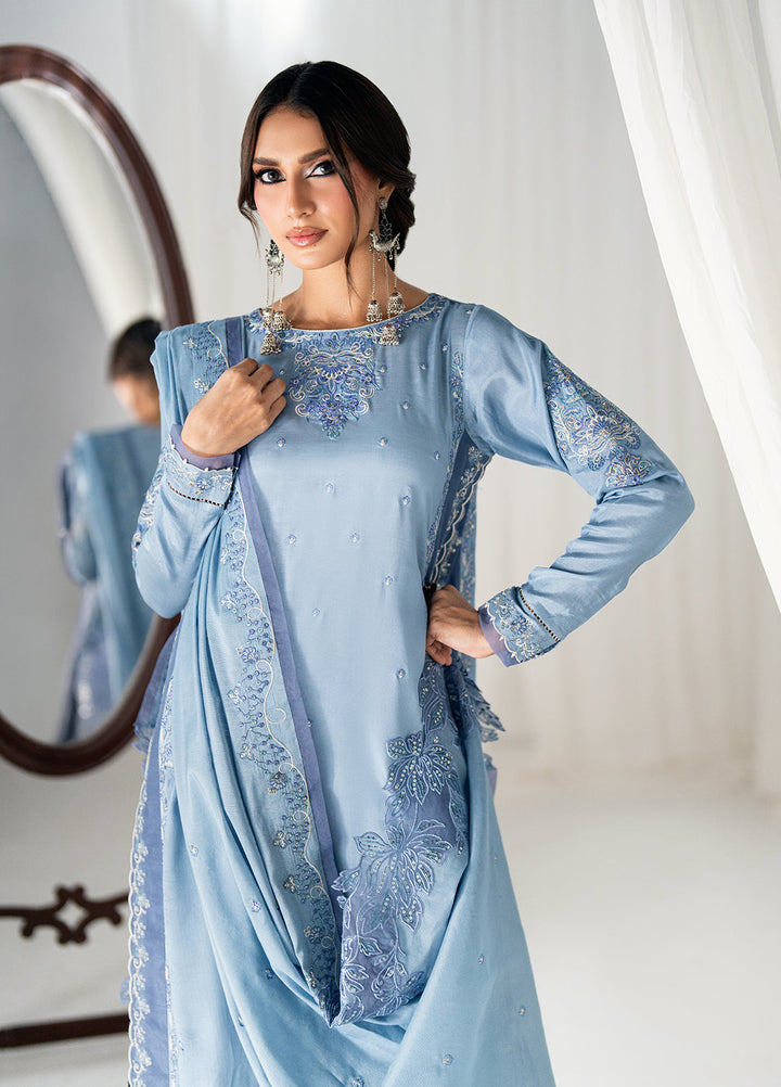 Efsun by Sahane Women RTW Embroidered Sheesh Silk 3 Piece Suit FP8801 Yakamoz Festive Collection