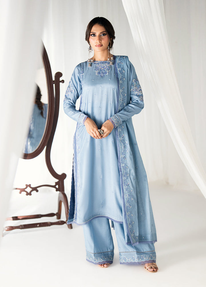 Efsun by Sahane Women RTW Embroidered Sheesh Silk 3 Piece Suit FP8801 Yakamoz Festive Collection