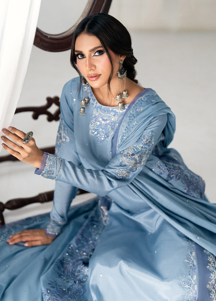 Efsun by Sahane Women RTW Embroidered Sheesh Silk 3 Piece Suit FP8801 Yakamoz Festive Collection