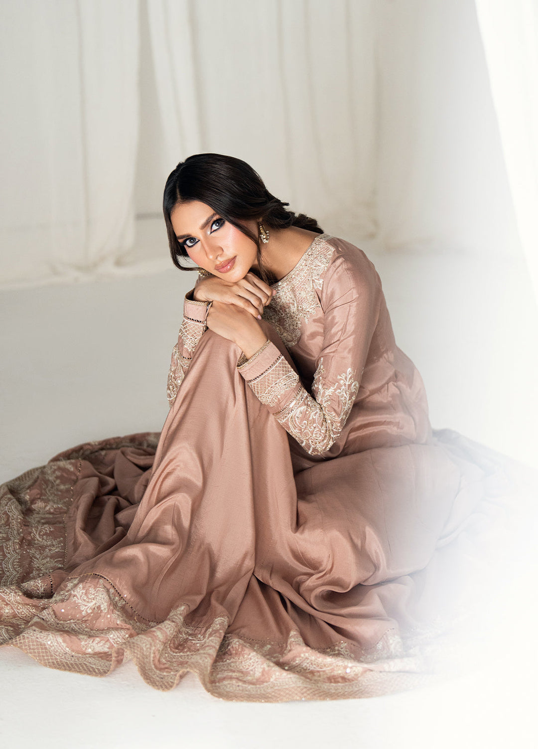 Efsun by Sahane Women RTW Embroidered Sheesh Silk 3 Piece Suit FP8802 Gonul Festive Collection