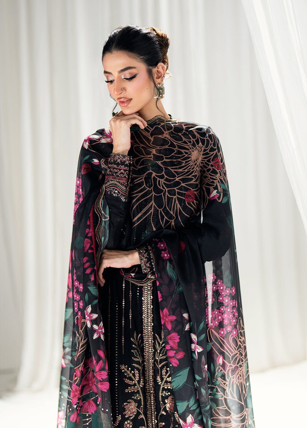 Efsun by Sahane Women RTW Embroidered Raw Silk 3 Piece Suit FP8803 Efsun Festive Collection