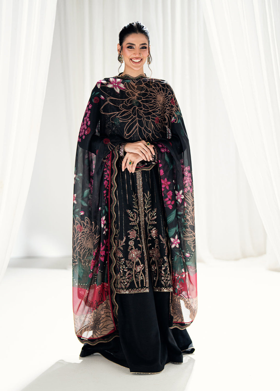 Efsun by Sahane Women RTW Embroidered Raw Silk 3 Piece Suit FP8803 Efsun Festive Collection