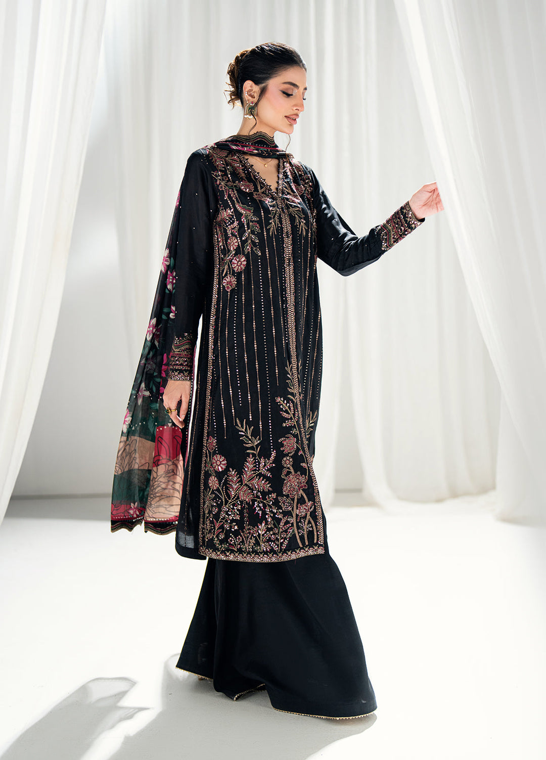 Efsun by Sahane Women RTW Embroidered Raw Silk 3 Piece Suit FP8803 Efsun Festive Collection