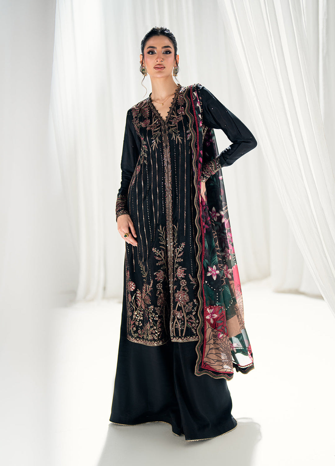 Efsun by Sahane Women RTW Embroidered Raw Silk 3 Piece Suit FP8803 Efsun Festive Collection