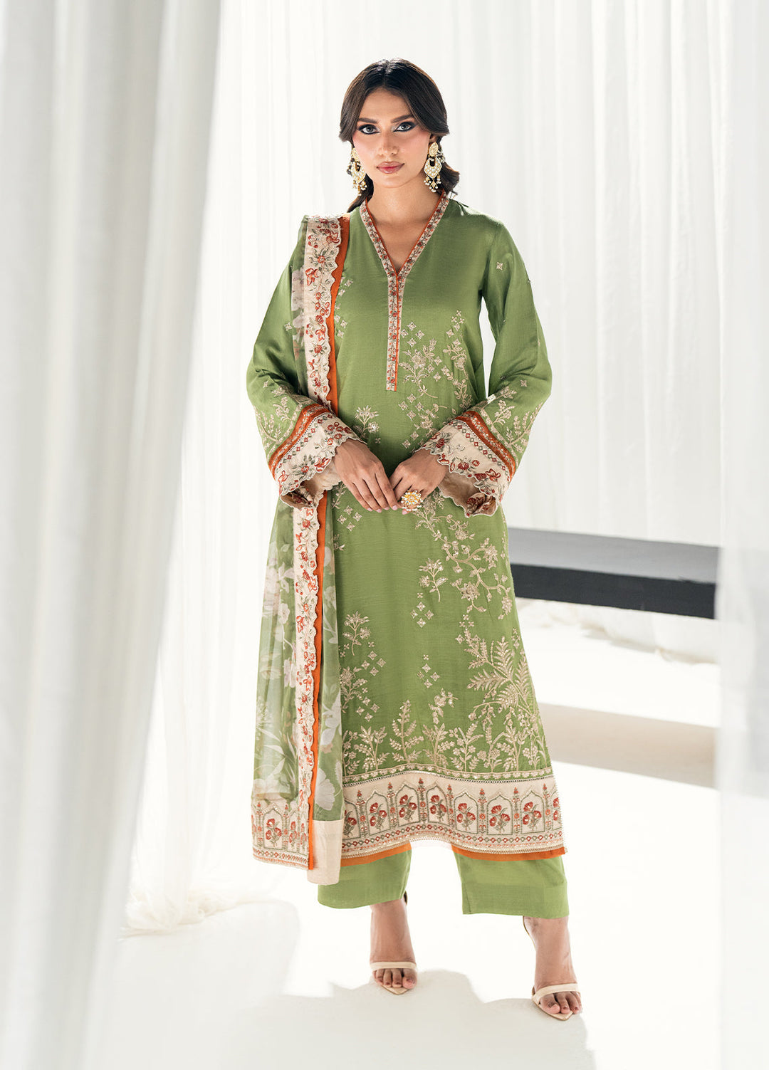 Efsun by Sahane Women RTW Embroidered Raw Silk 3 Piece Suit FP8805 Asalet Festive Collection