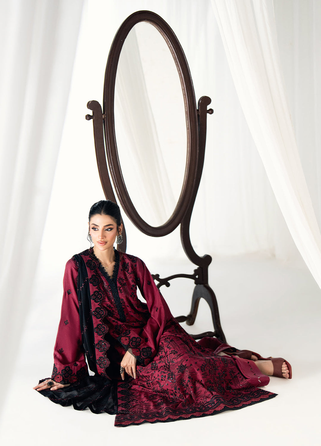 Efsun by Sahane Women RTW Embroidered Raw Silk 3 Piece Suit FP8806 Neva Festive Collection
