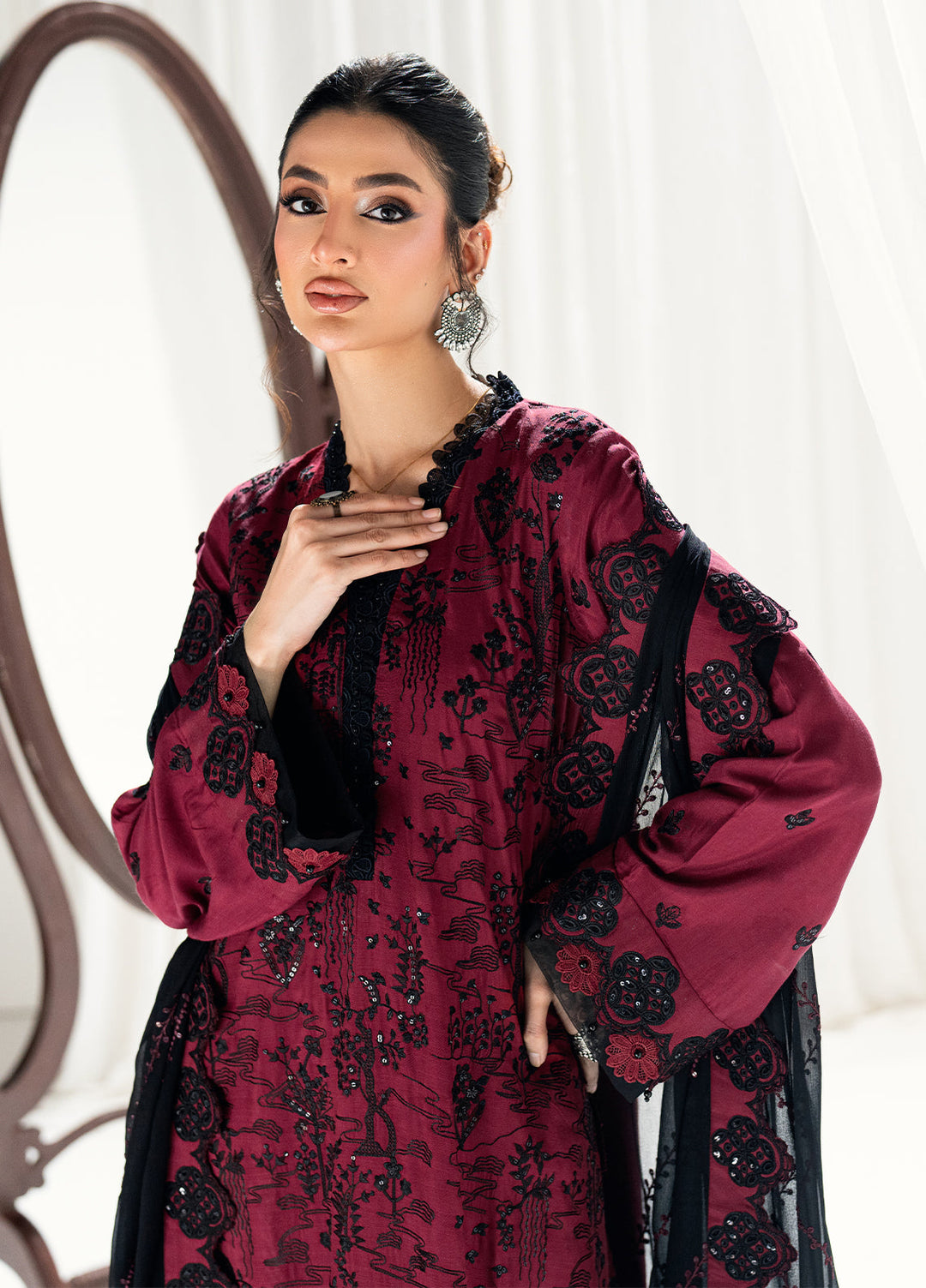 Efsun by Sahane Women RTW Embroidered Raw Silk 3 Piece Suit FP8806 Neva Festive Collection