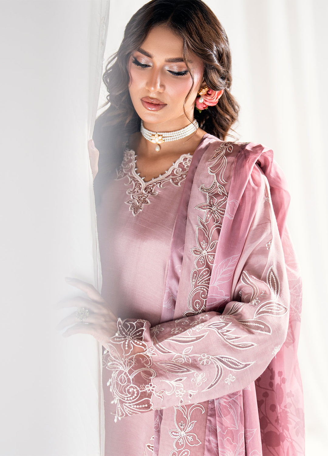 Efsun by Sahane Women RTW Embroidered Raw Silk 3 Piece Suit FP8807 Lale Festive Collection