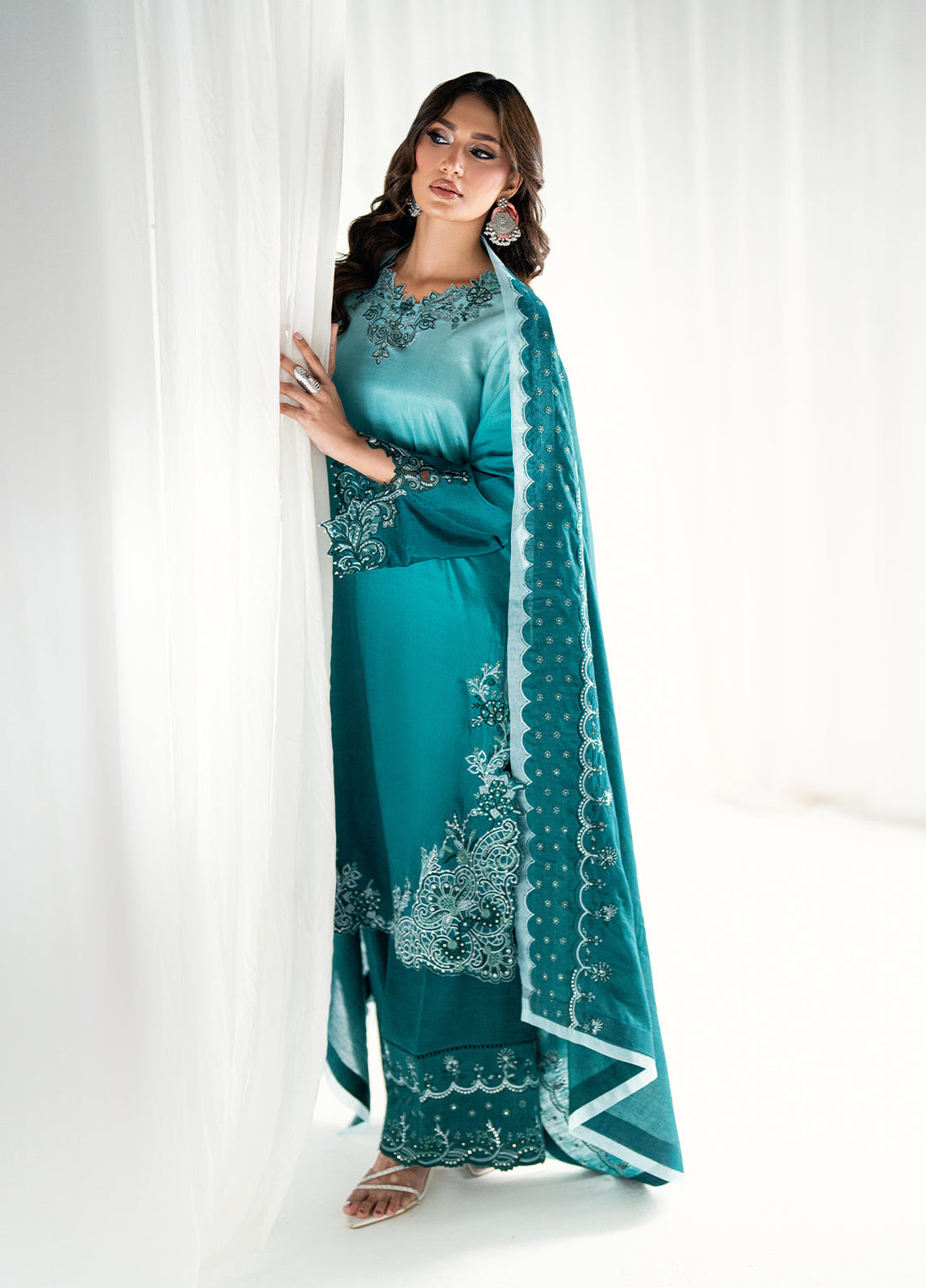Efsun by Sahane Women RTW Embroidered Sheesh Silk 3 Piece Suit FP8808 Elysian Festive Collection