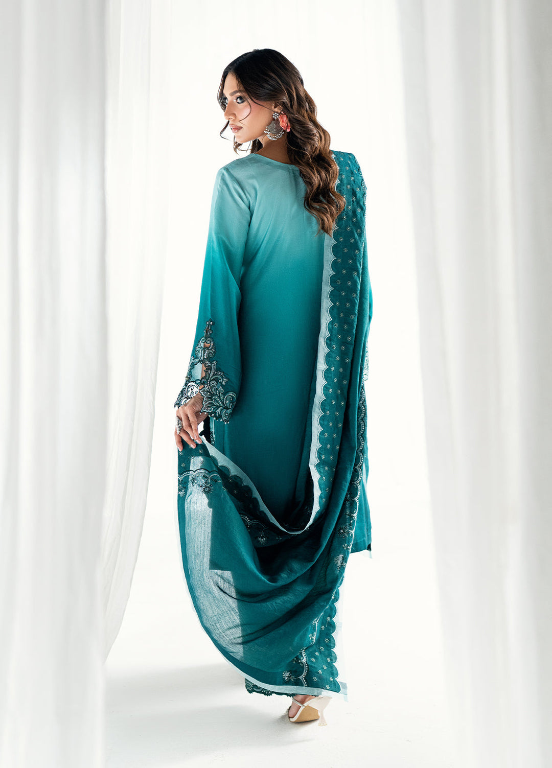 Efsun by Sahane Women RTW Embroidered Sheesh Silk 3 Piece Suit FP8808 Elysian Festive Collection