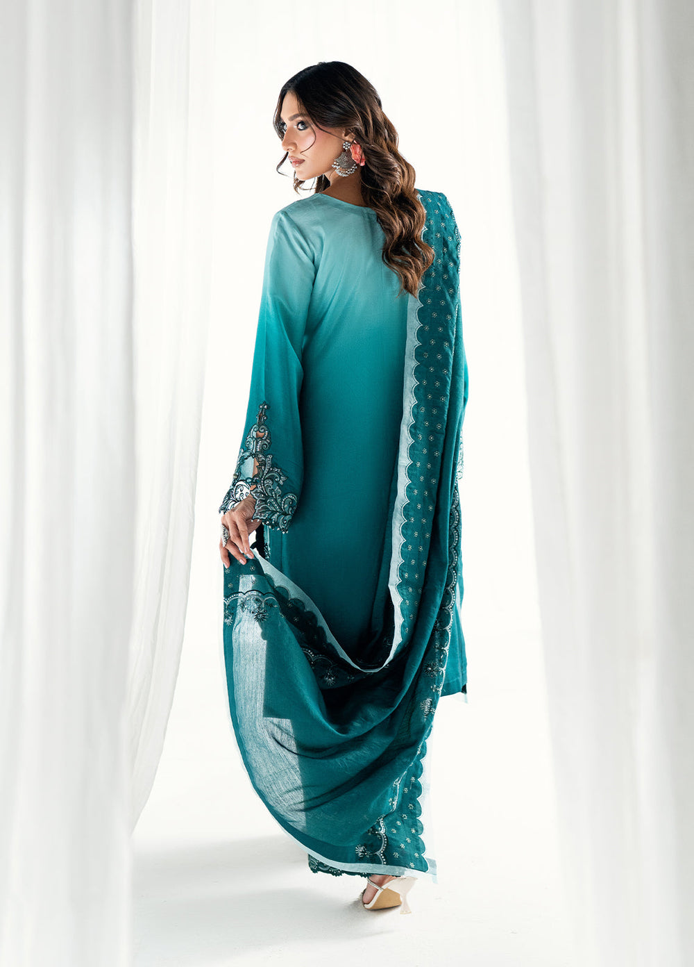 Efsun by Sahane Women RTW Embroidered Sheesh Silk 3 Piece Suit FP8808 Elysian Festive Collection