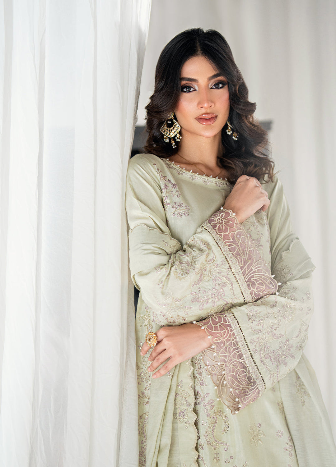 Efsun by Sahane Women RTW Embroidered Raw Silk 3 Piece Suit FP8809 Lustre Festive Collection