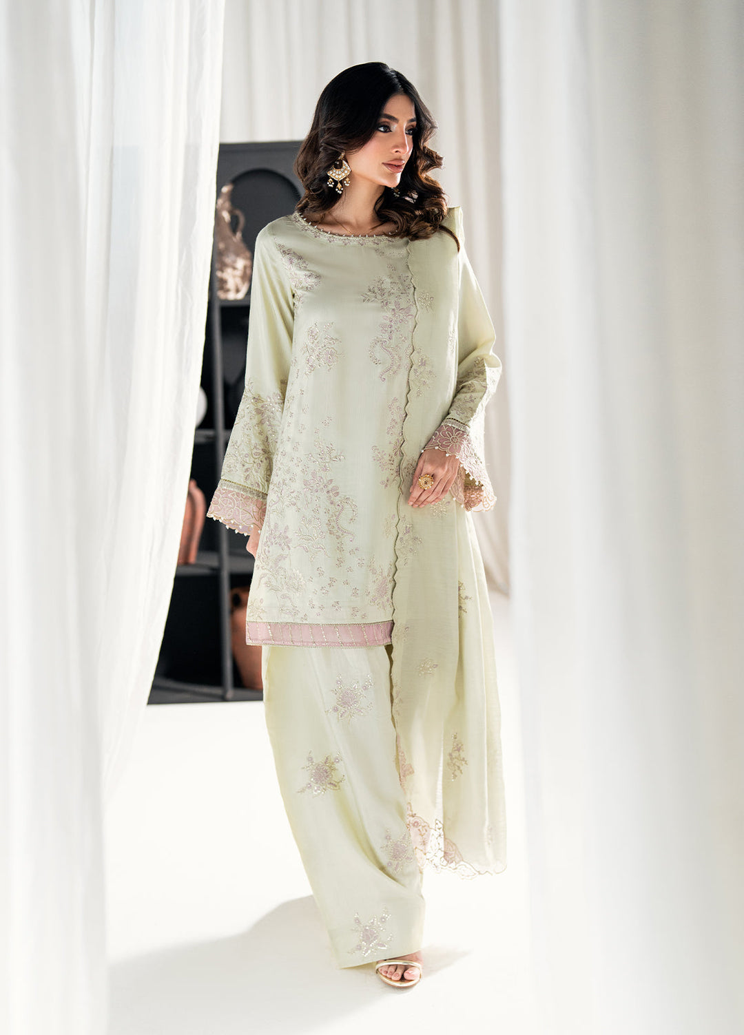 Efsun by Sahane Women RTW Embroidered Raw Silk 3 Piece Suit FP8809 Lustre Festive Collection