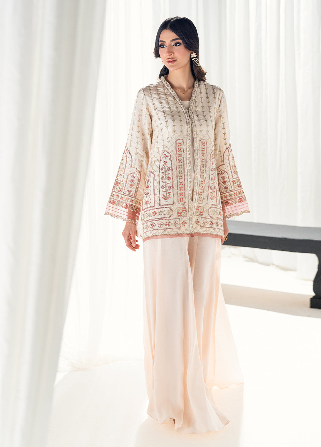 Efsun by Sahane Women RTW Embroidered Sheesh Silk 3 Piece Suit FP8812 Reverie Festive Collection