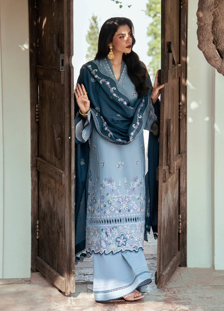 Khizaan by Sahane Unstitched Embroidered Cross Hatch 3 Piece Suit Lilith Winter Collection