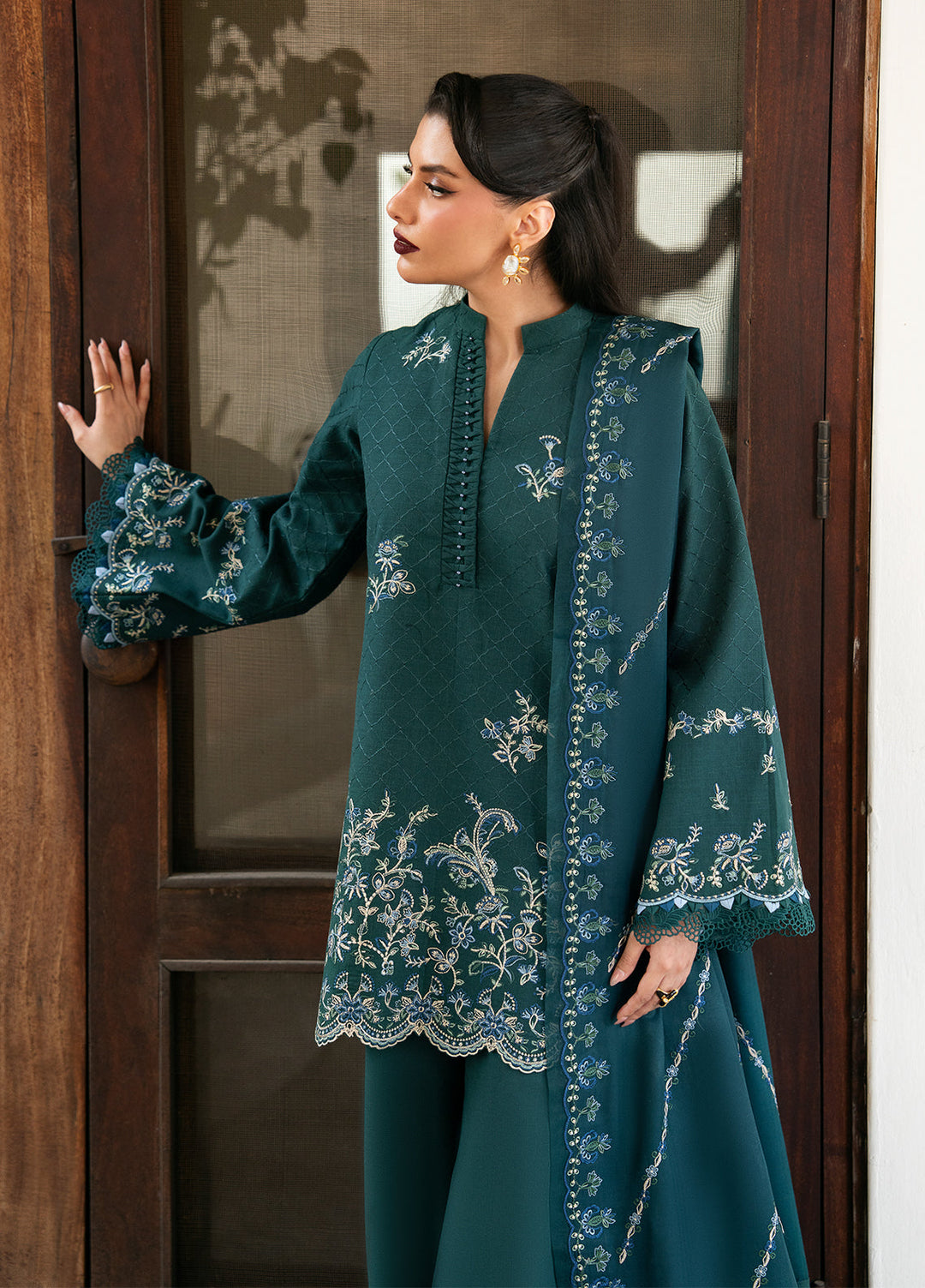 Khizaan by Sahane Unstitched Embroidered Cross Hatch 3 Piece Suit Esme Winter Collection