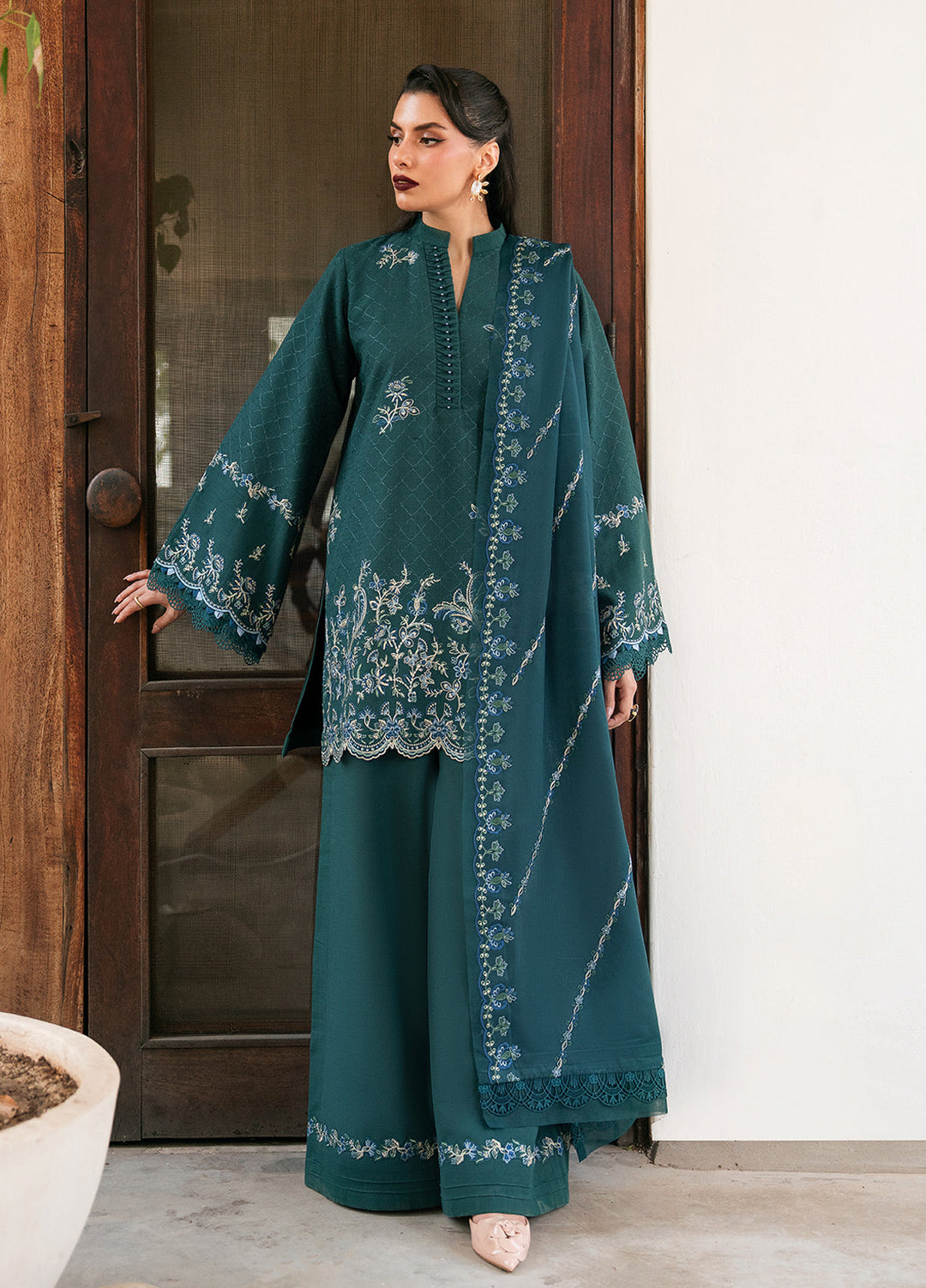 Khizaan by Sahane Unstitched Embroidered Cross Hatch 3 Piece Suit Esme Winter Collection