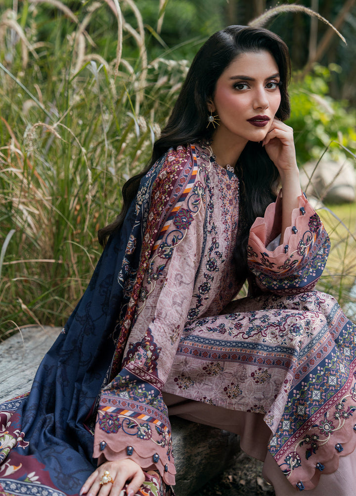 Khizaan by Sahane Unstitched Printed Cotton Viscose 3 Piece Suit Zoe Winter Collection