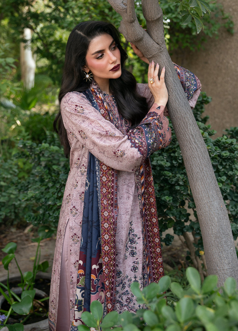 Khizaan by Sahane Unstitched Printed Cotton Viscose 3 Piece Suit Zoe Winter Collection