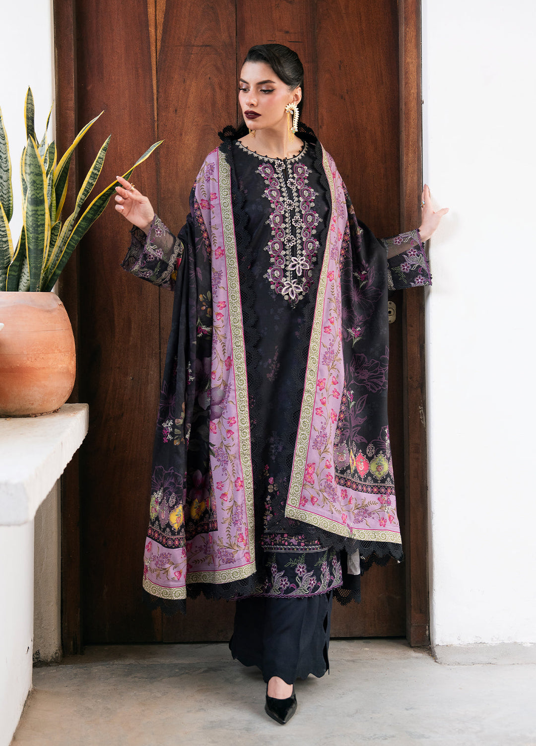 Khizaan by Sahane Unstitched Printed Cotton Viscose 3 Piece Suit Melody Winter Collection