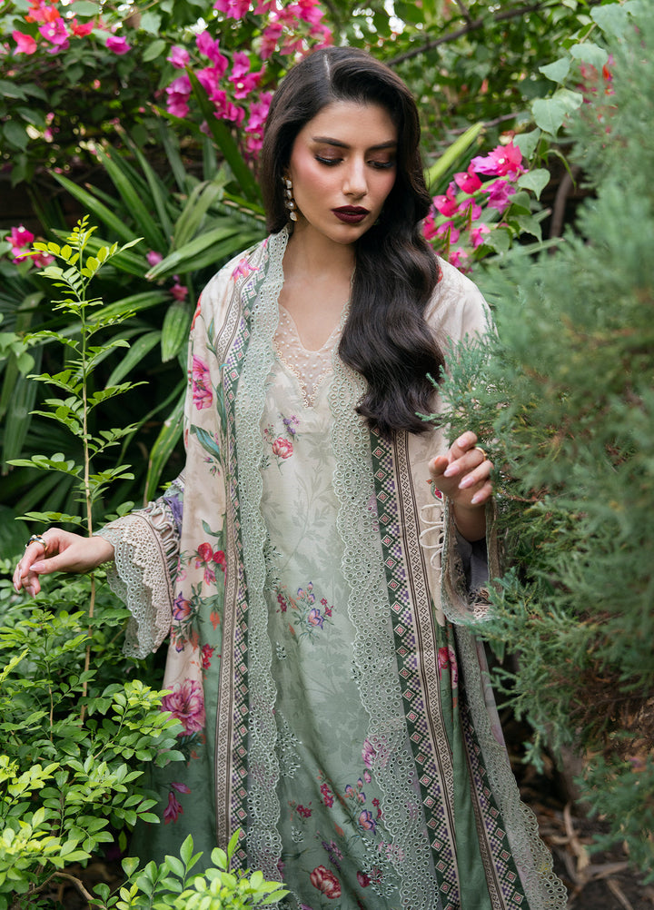 Khizaan by Sahane Unstitched Printed Cotton Viscose 3 Piece Suit Rosemary Winter Collection