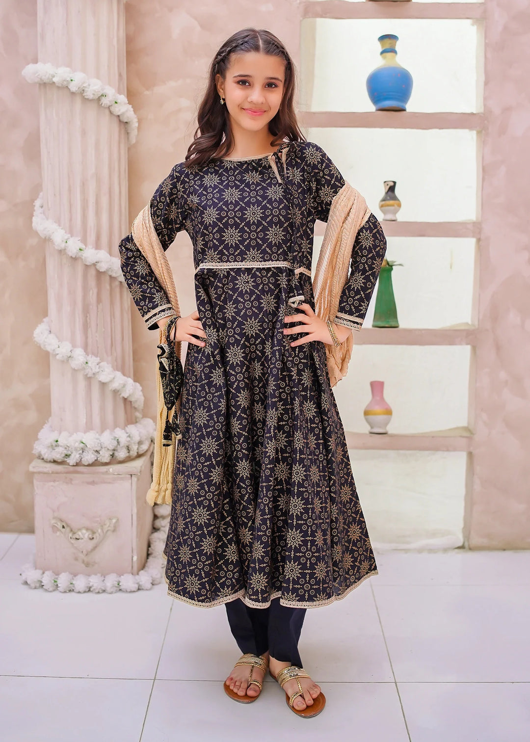 Modest Pret Embroidered cotton 3 Piece Suit Noor e Siyah
