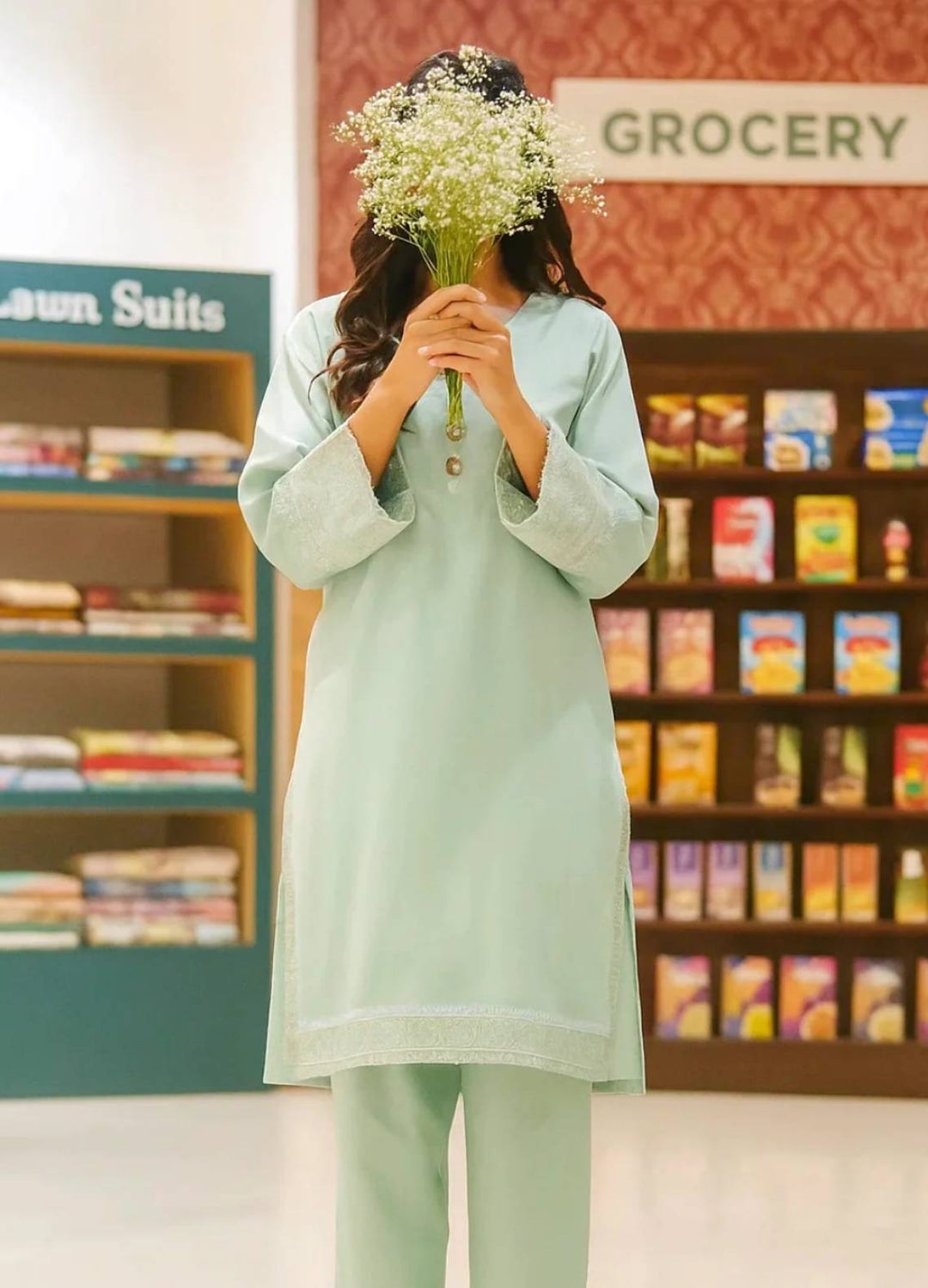 Ayla Studio Pret Embroidered Wash N Wear 2 Piece Suit Sabz-Sitara