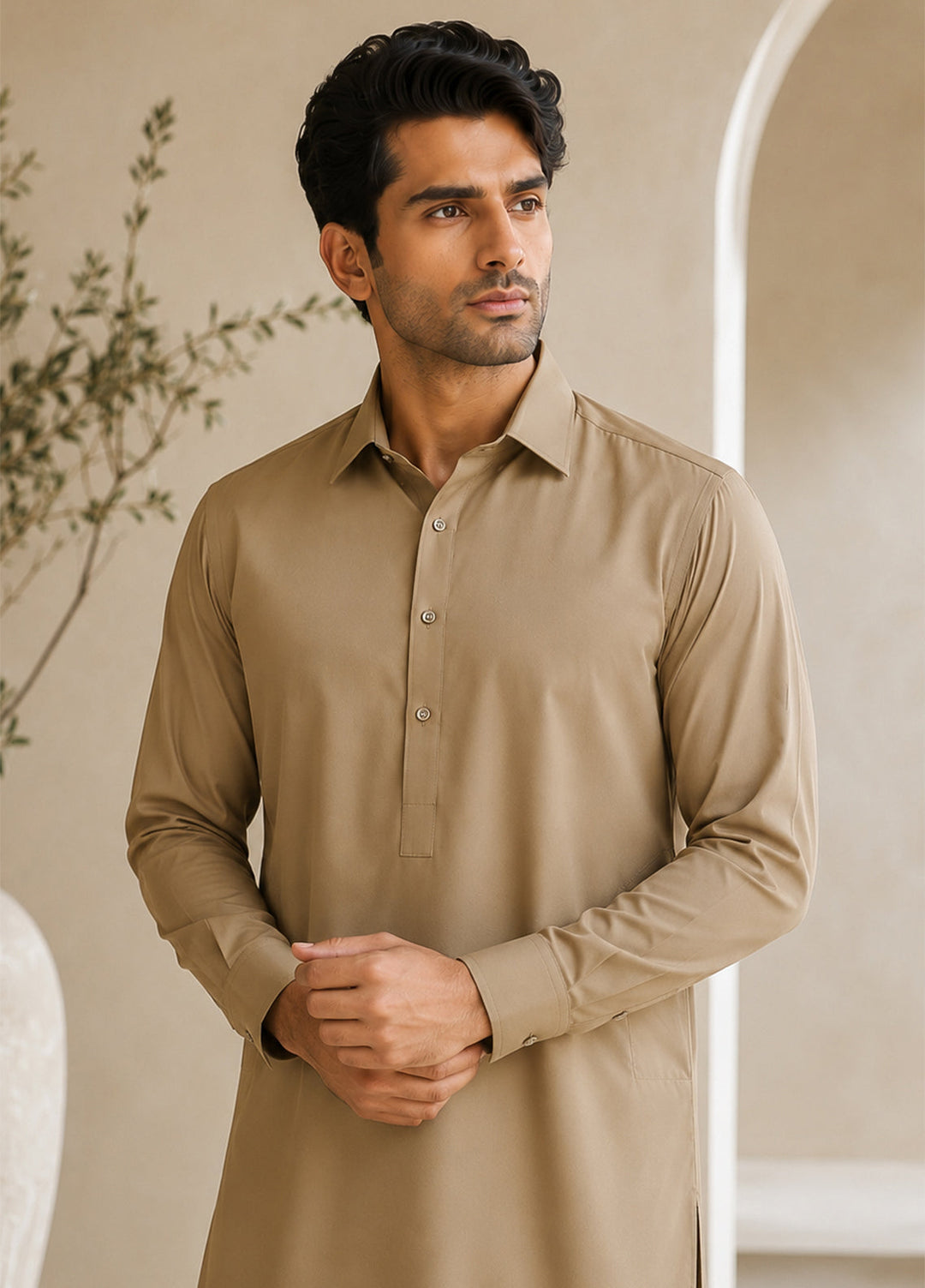 Mazham Pret Plain Wash and Wear Kurta-Shalwar KFCSK-S