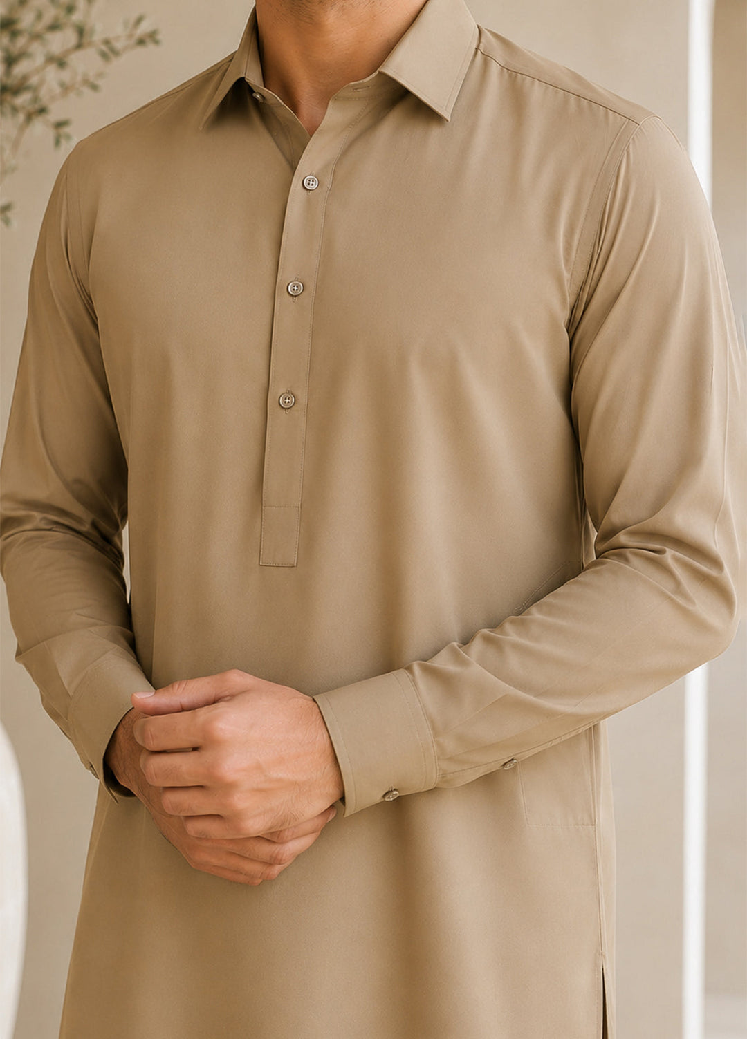 Mazham Pret Plain Wash and Wear Kurta-Shalwar KFCSK-S
