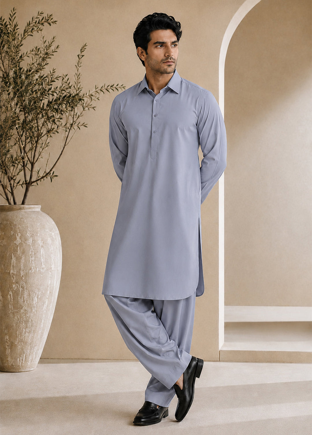 Mazham Pret Plain Wash and Wear Kurta-Shalwar SGFCSK-S