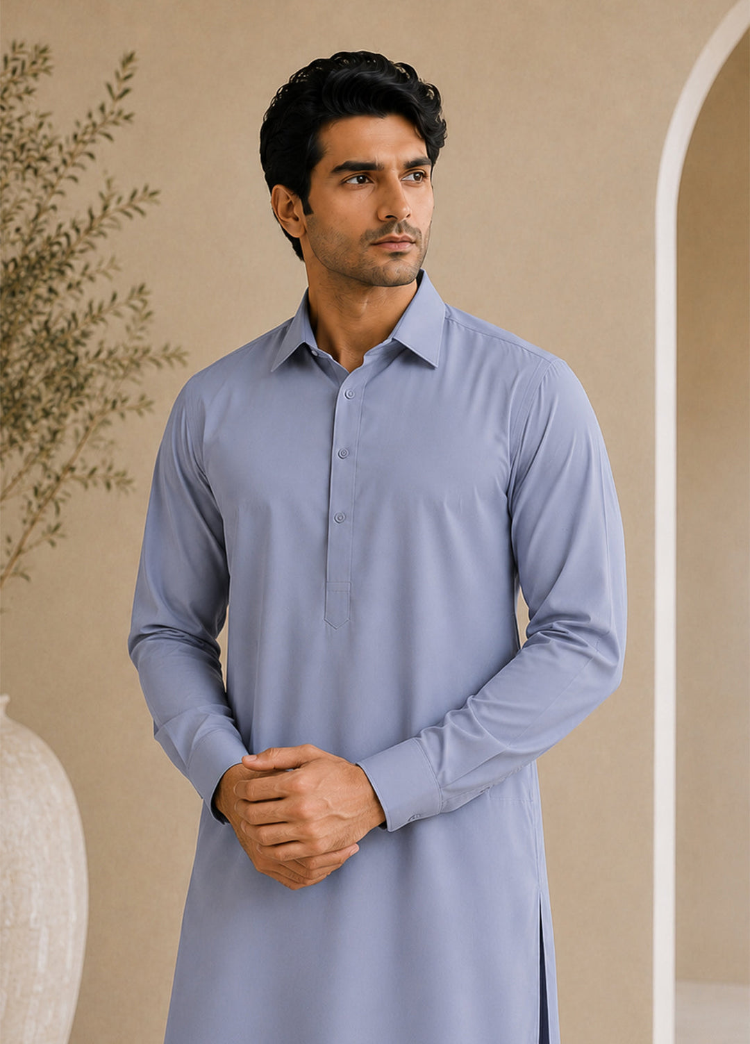 Mazham Pret Plain Wash and Wear Kurta-Shalwar SGFCSK-S