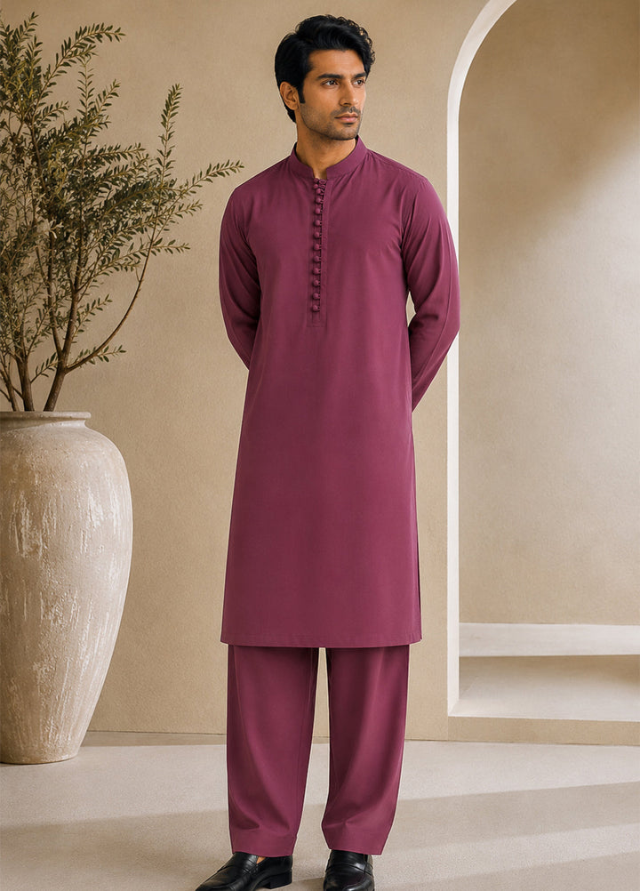 Mazham Pret Plain Cotton Kurta-Shalwar MLCSK-S