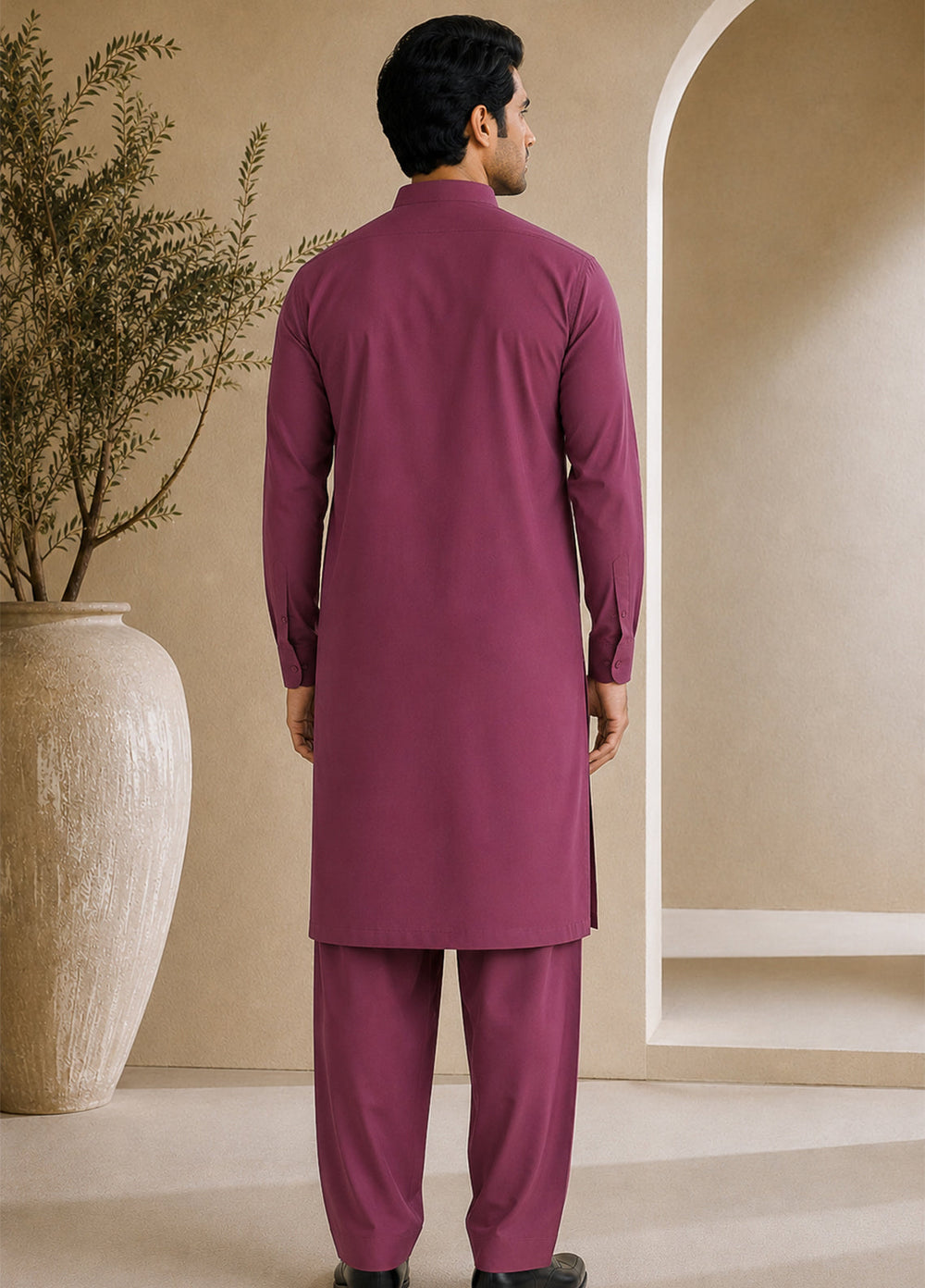 Mazham Pret Plain Cotton Kurta-Shalwar MLCSK-S