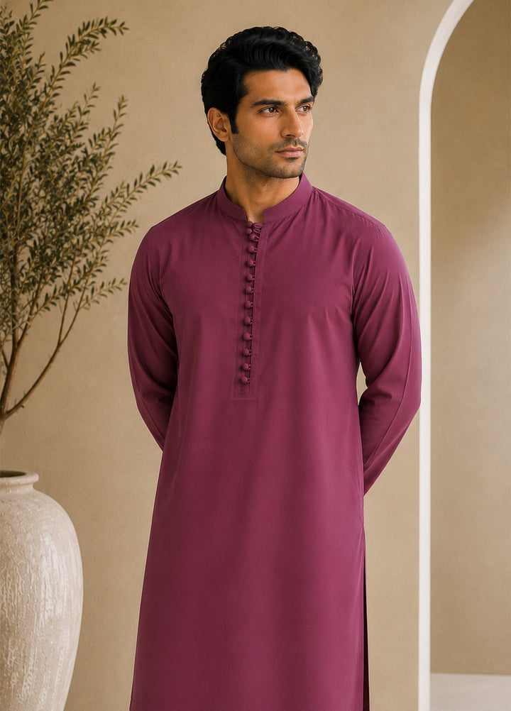 Mazham Pret Plain Cotton Kurta-Shalwar MLCSK-S