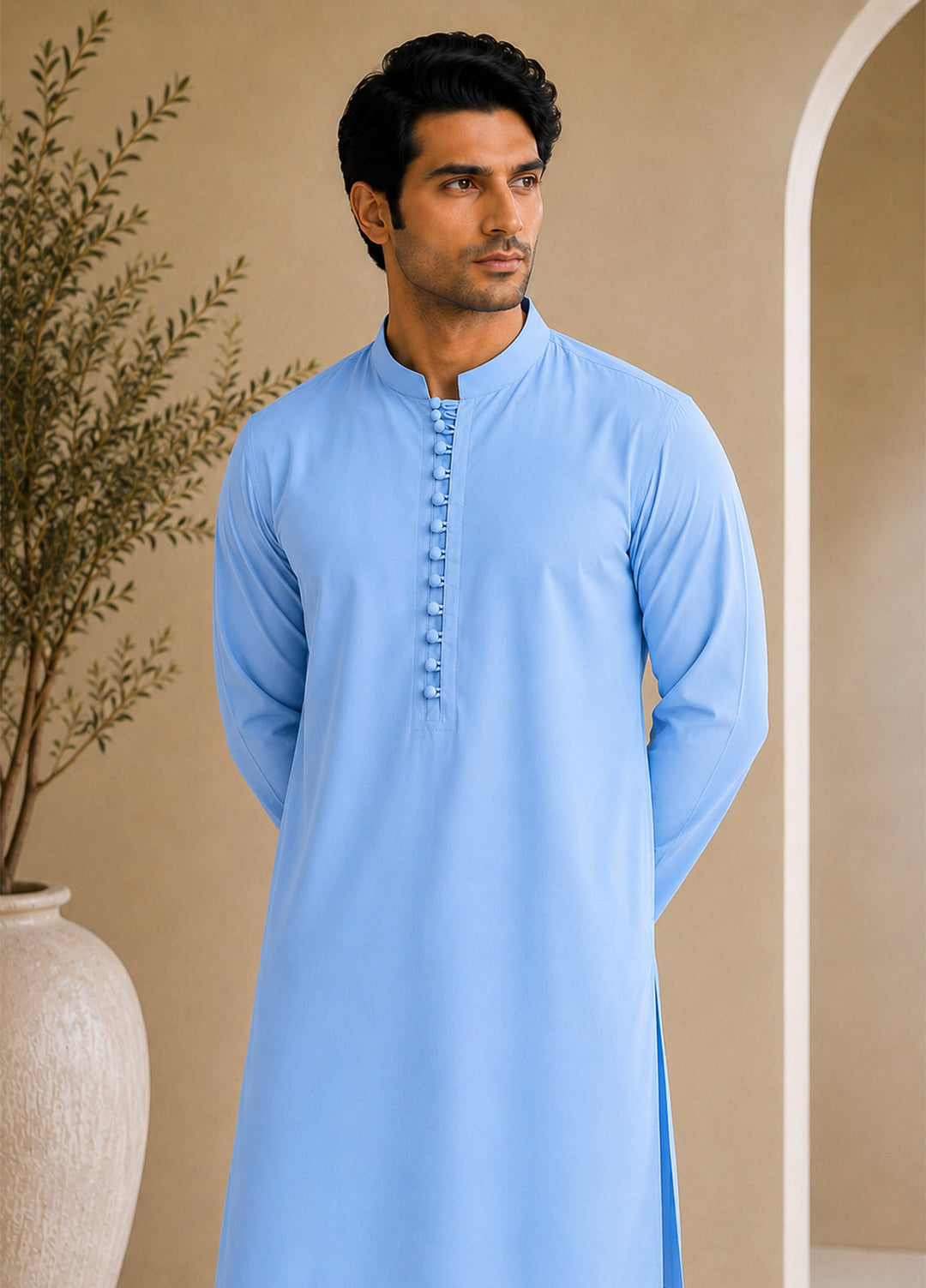 Mazham Pret Plain Cotton Kurta-Shalwar SBLCSK-S