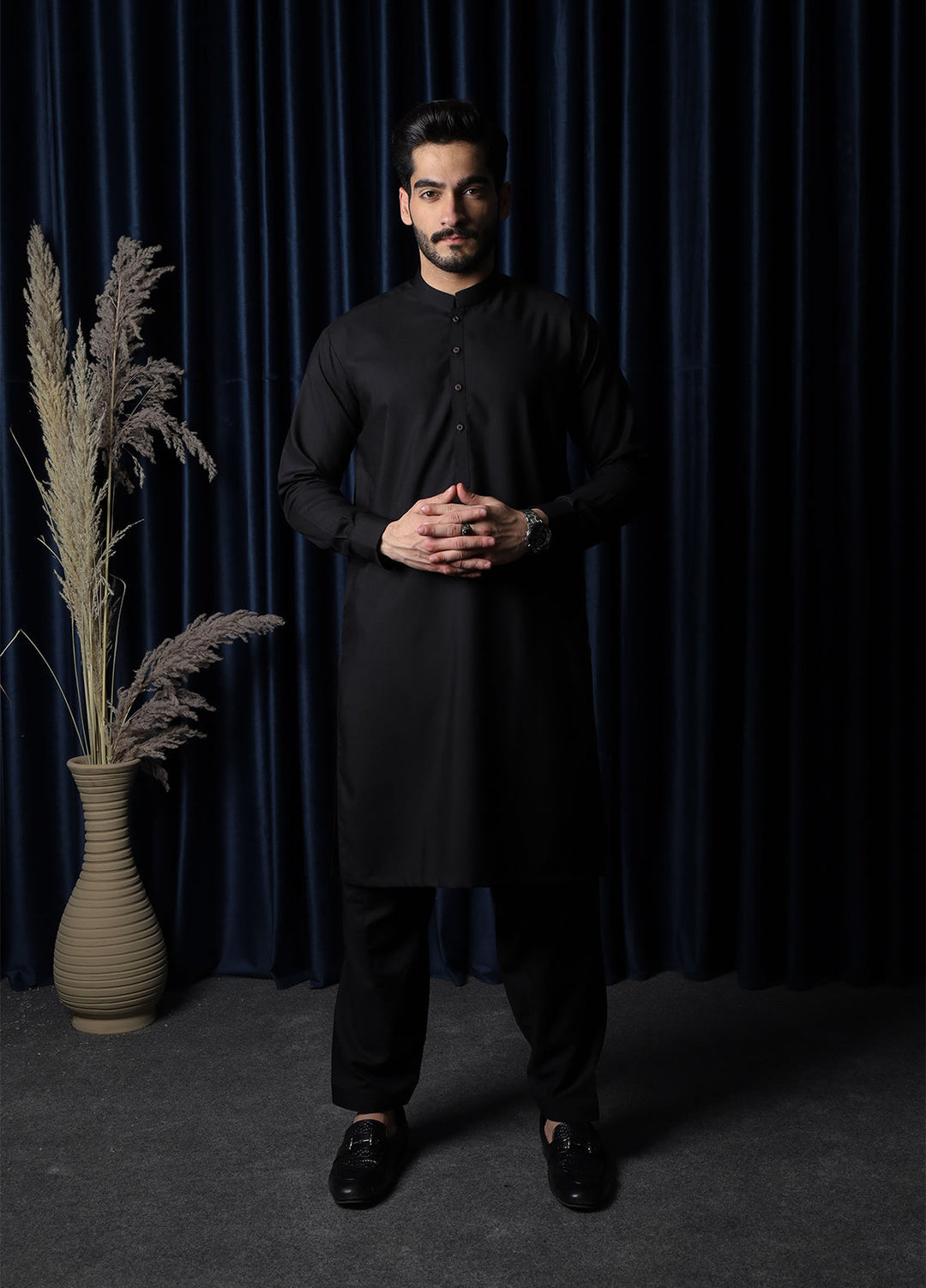 Mazham Pret Plain Blended Kurta-Shalwar BBKS-S-M