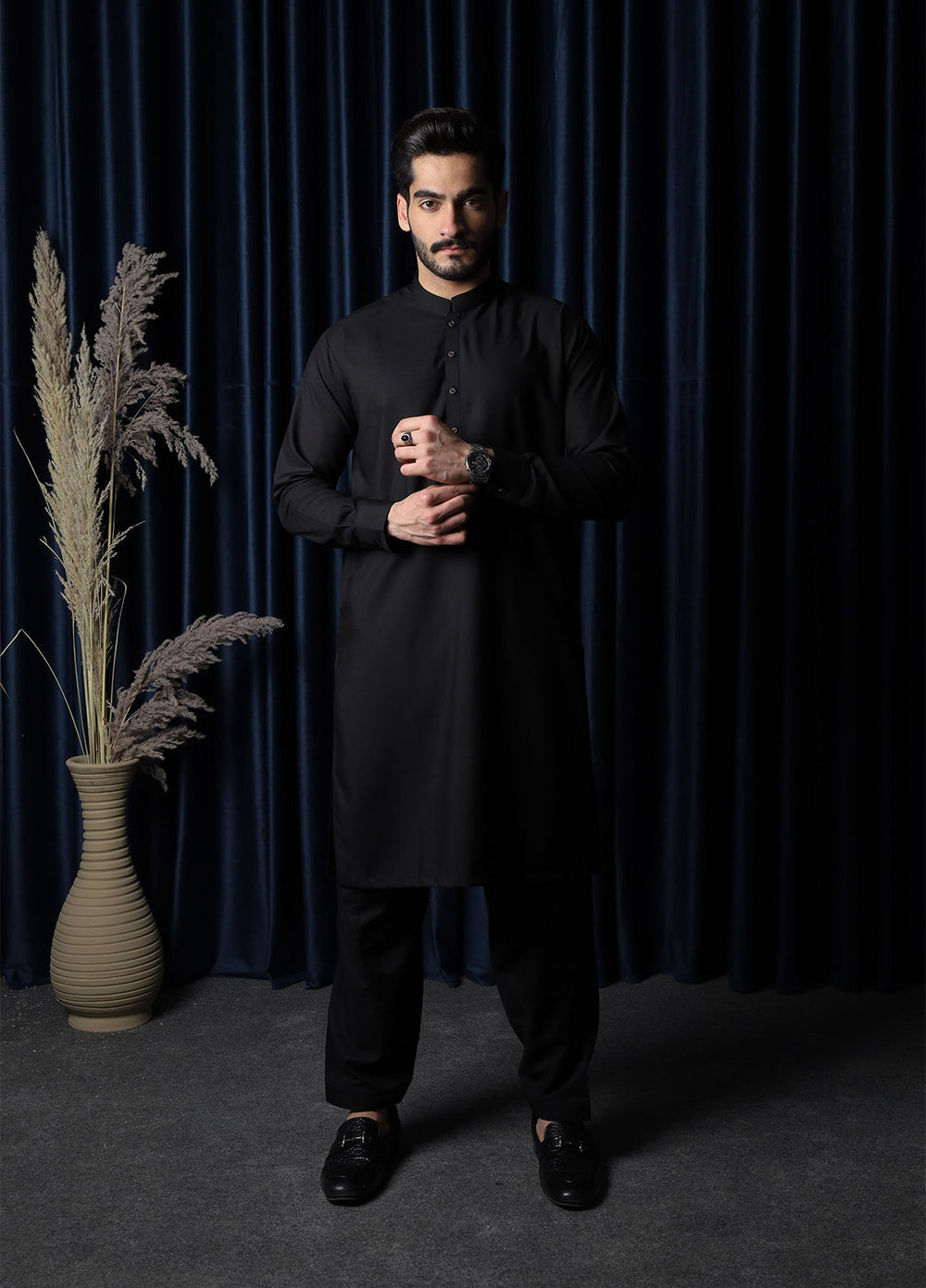 Mazham Pret Plain Blended Kurta-Shalwar BBKS-S-M