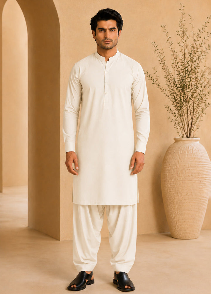 Mazham Pret Plain Blended Kurta-Shalwar OWBKS-S-M