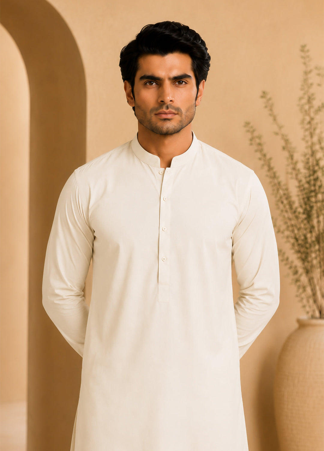 Mazham Pret Plain Blended Kurta-Shalwar OWBKS-S-M