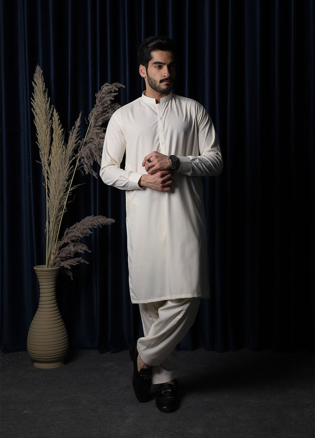 Mazham Pret Plain Blended Kurta-Shalwar BBKT-S-M