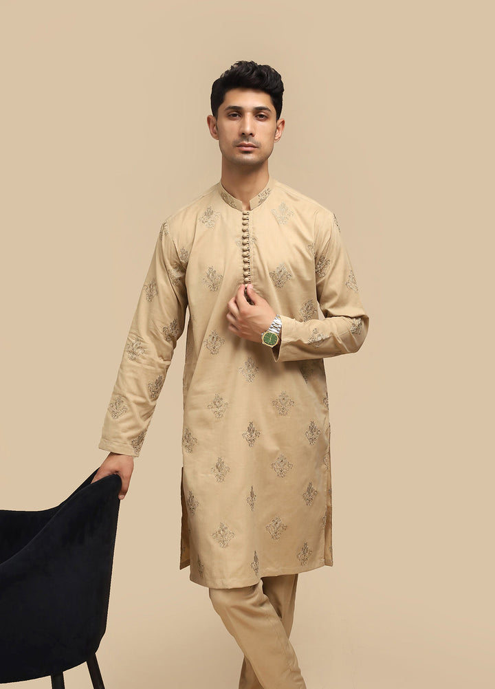 Mazham Pret Embroidered Cotton Kurta Pajama ISCEKT-MED1111